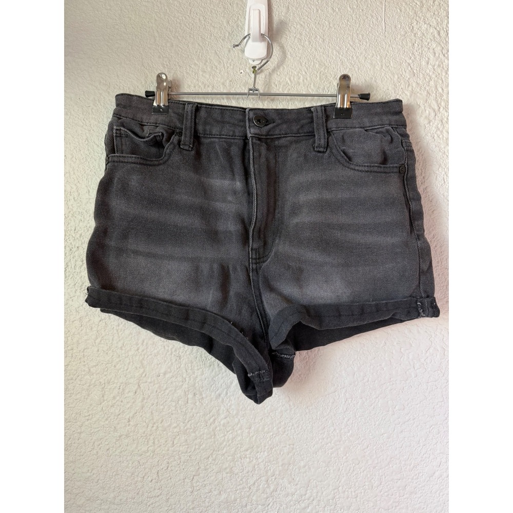 Kendall Kylie The Drifter High Rise Denim Shorts Black Size 9